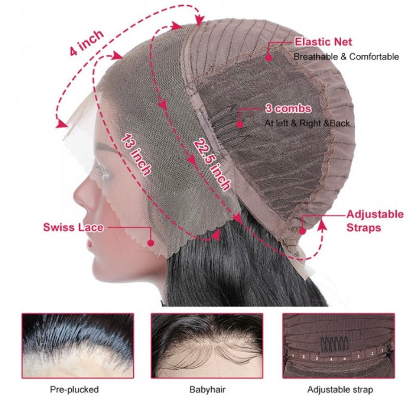 Lushlanes 4C Kinky Edges 13×4 Transparent Melted Lace Front Kink Straight Wig 180%