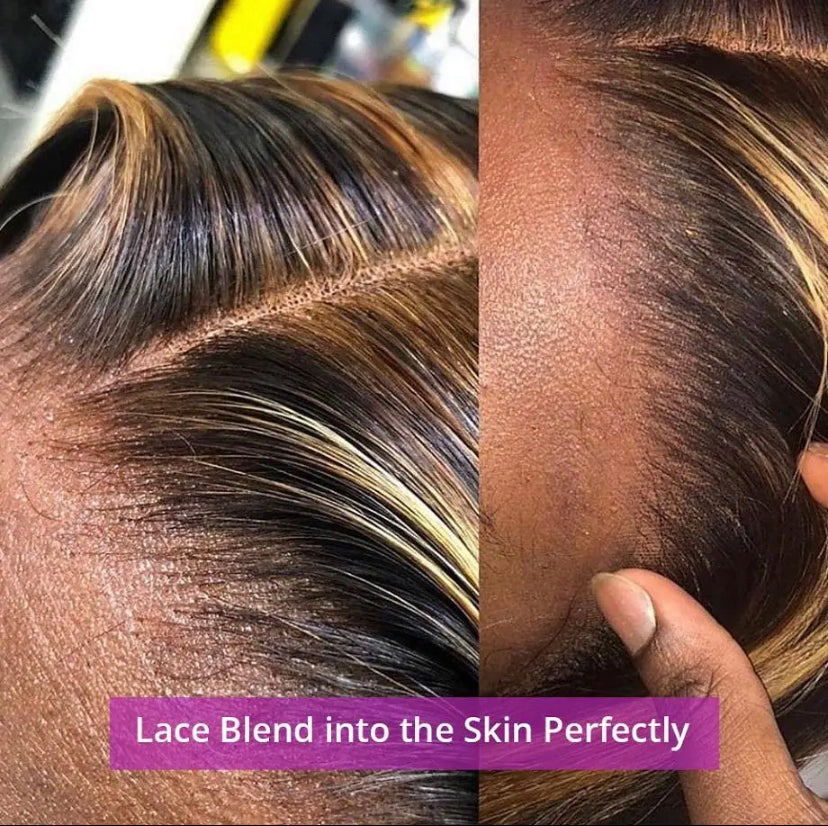 Perruque de cheveux humains Full Lace Lushlanes avec dentelle à reflets
Perruque frontale vierge sans colle Ombre Piano Hd perruque frontale en dentelle
Pour les femmes noires
