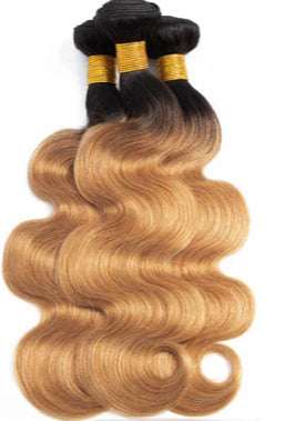 Lushlanes 1B/27 Ombre Body Wave 3 Bundles With 13×4 Lace Frontal Pre Colored