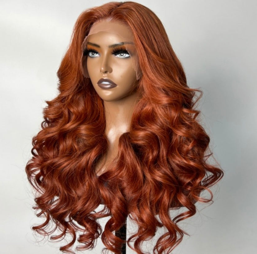 Lushlanes Copper Brown 13×4 Lace Front Body Wave Wig Ginger
Brown 150% Density Pre plucked Hairline
