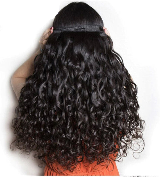 Lushlanes Peruvian Water Wave 3 Bundles With 13x4 Lace Frontal 100% Remy Human Hair