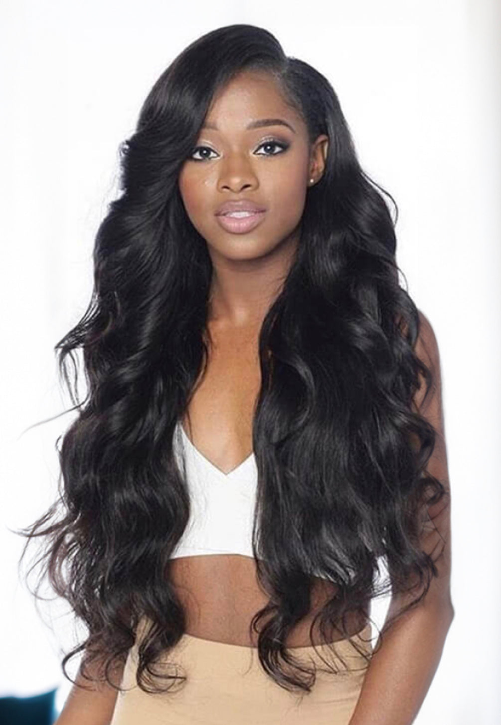 Lushlanes cheveux humains non transformés vague de corps cheveux vierges dentelle frontale 13x4