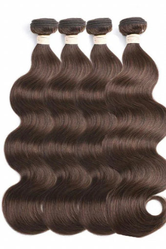 Lushlanes Brown Body Wave 4 Bundles With 13×4 Lace Frontal Pre Colored