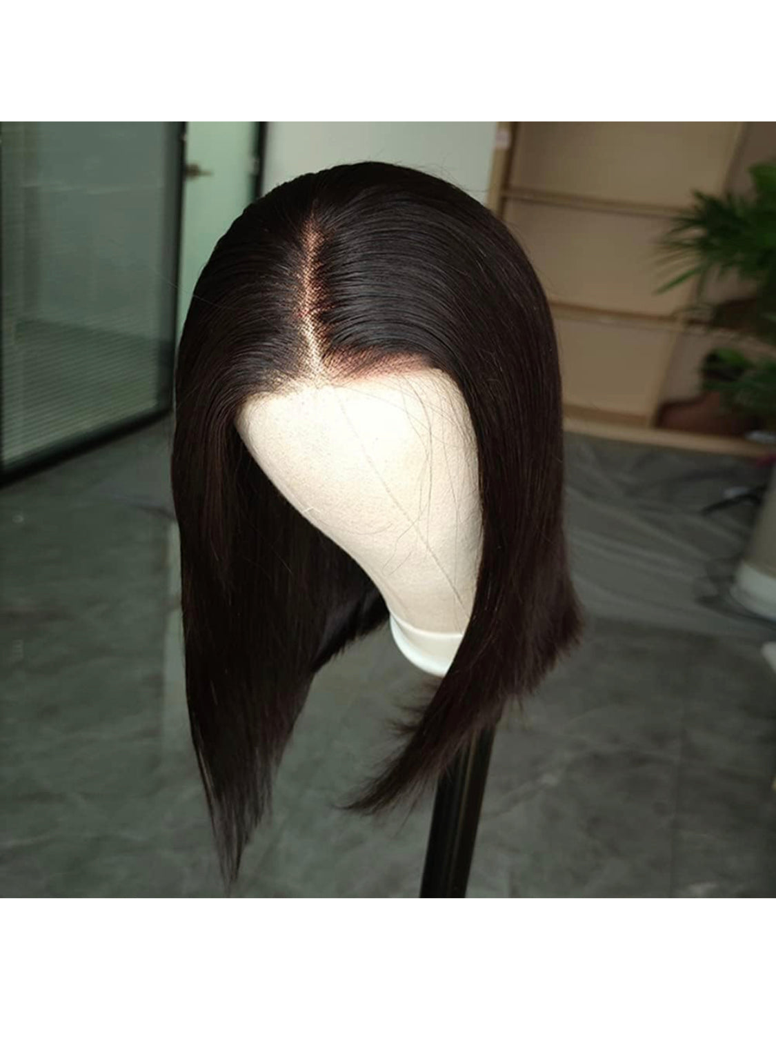 Lushlanes Wear and Go Glueless Wigs for Beginners, Lace Front Wigs for Black Women, Short Straight Human Hair, 150%