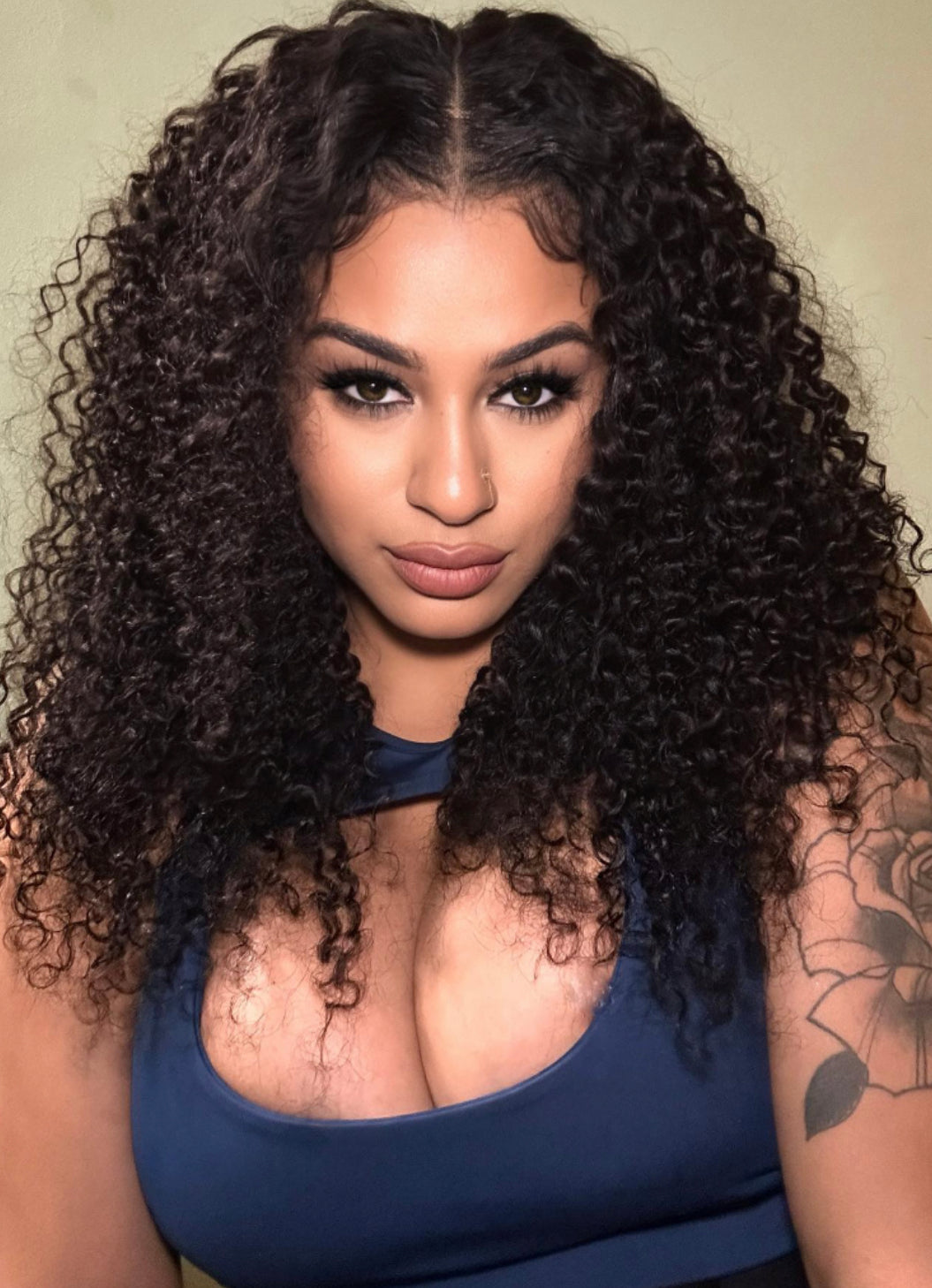 Lushlanes natural black Jerry curly 4x4 free part lace up closure