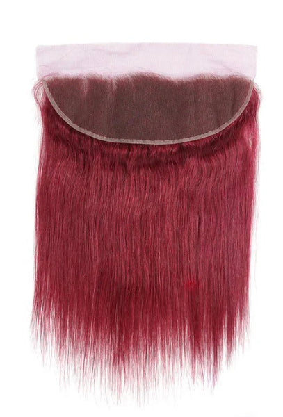 Lushlanes red bundles burg straight hair 3 Bundles With 13x4 Lace Frontal Pre Colored