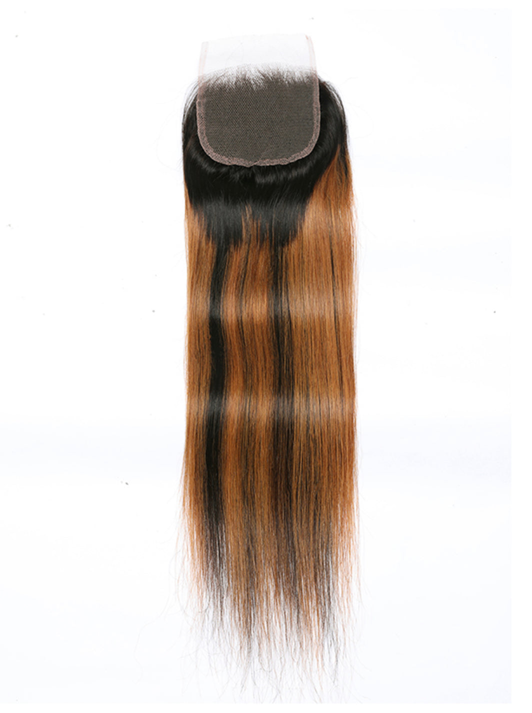 Lushlanes Brown highlights human hair 4x4 free part silky straight top lace closure piano color