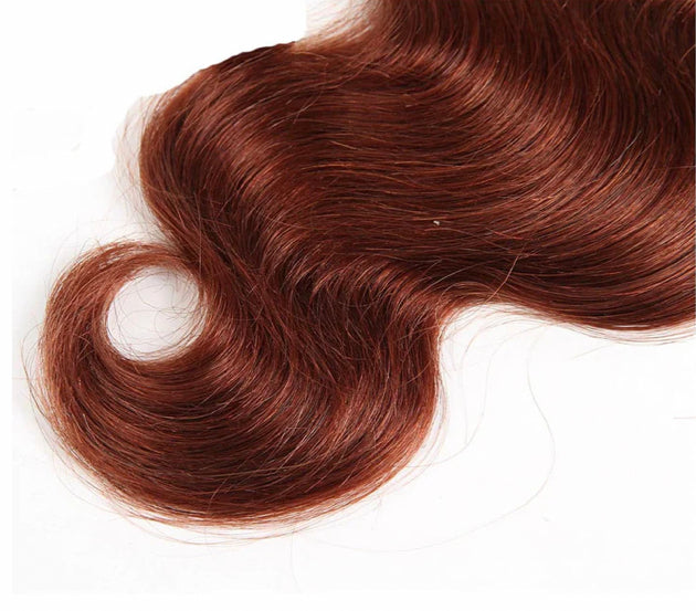 Lushlanes color #33 body wave 3 Bundles With 13×4 Lace Frontal Pre Colored