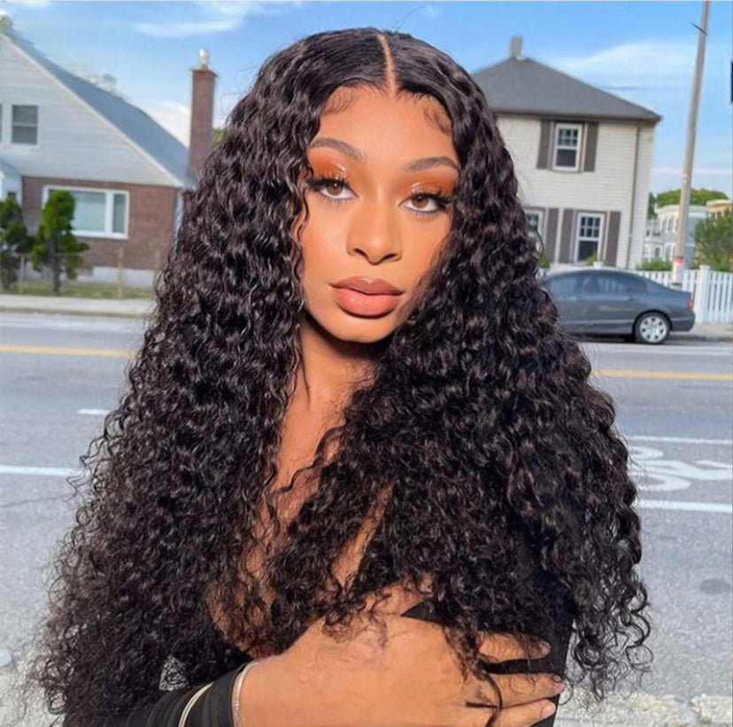 Lushlanes Glueless HD Glueless Lace Closure Wig 4x4 Deep WaveHuman Hair 180%