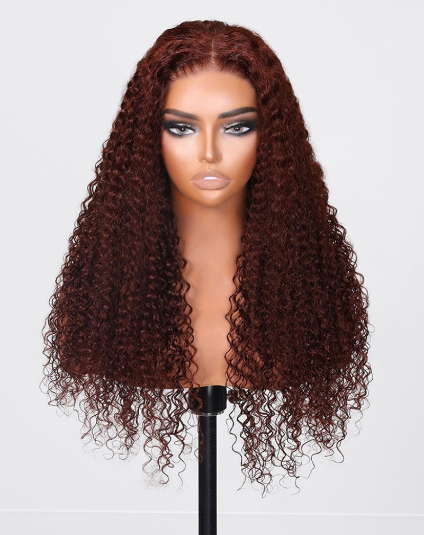 Lushlanes hair Closure RedBrown Curly 150%