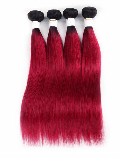 Lushlanes 1B/BURG Ombre Straight Hair 4
Bundles With 13×4 Lace Frontal Pre
Colored Ear To Ear