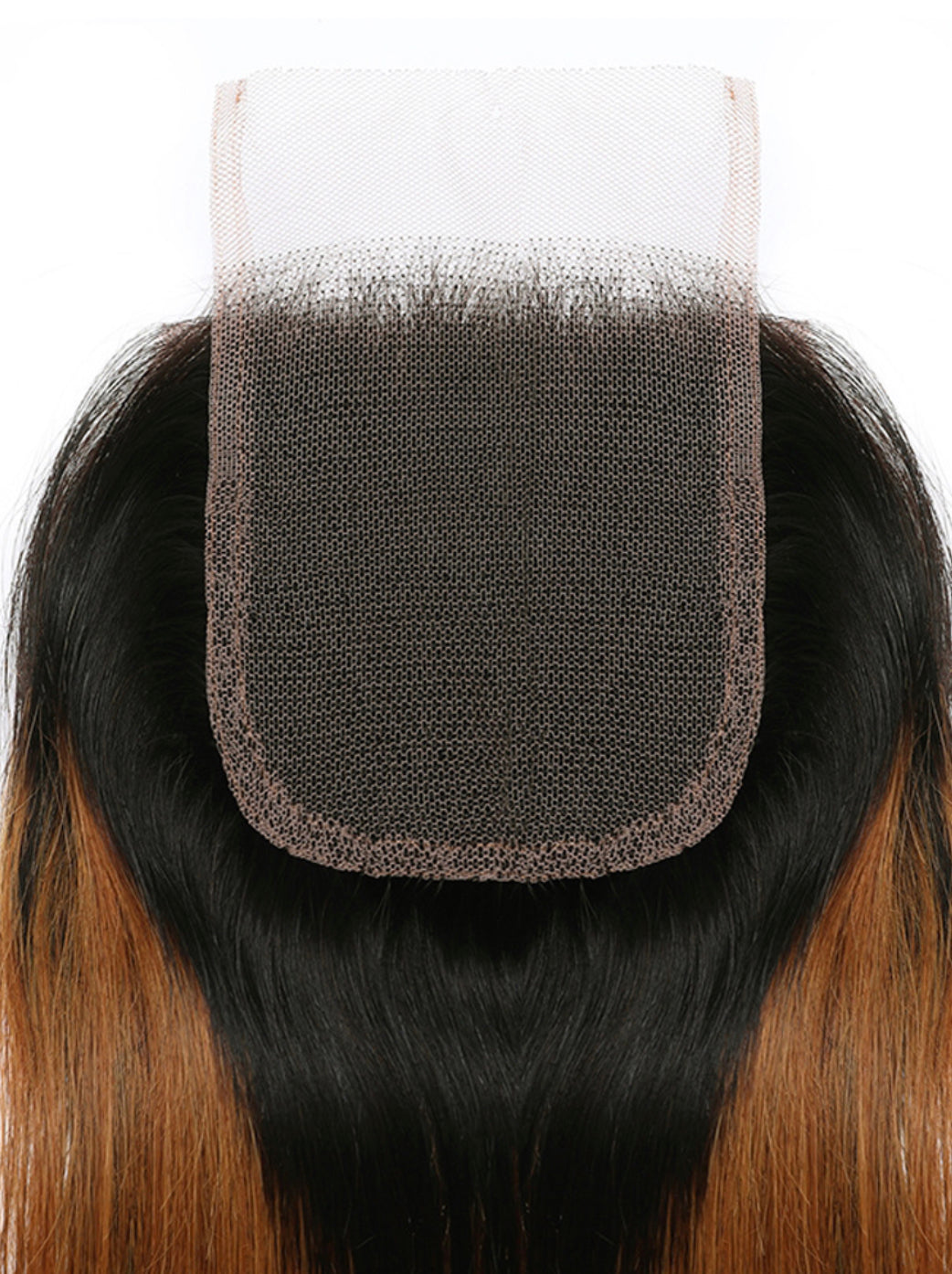 Lushlanes Brown highlights human hair 4x4 free part silky straight top lace closure piano color