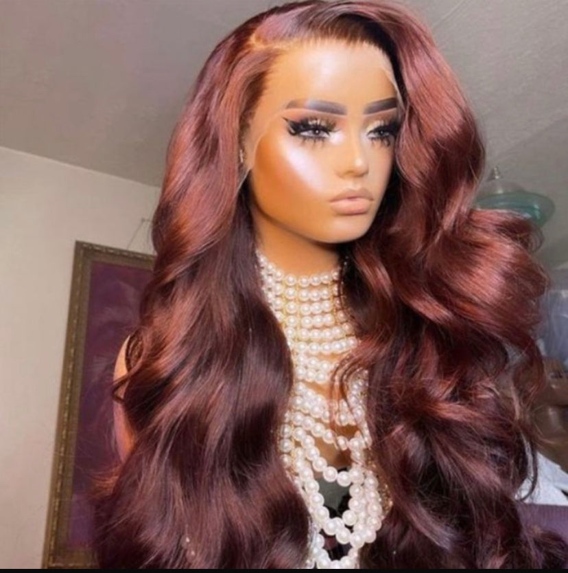 Lushlanes Reddish Brown 13×4 Lace Front Body Wave Transparent
Lace Wigs Perfect Color For Women 150% Density