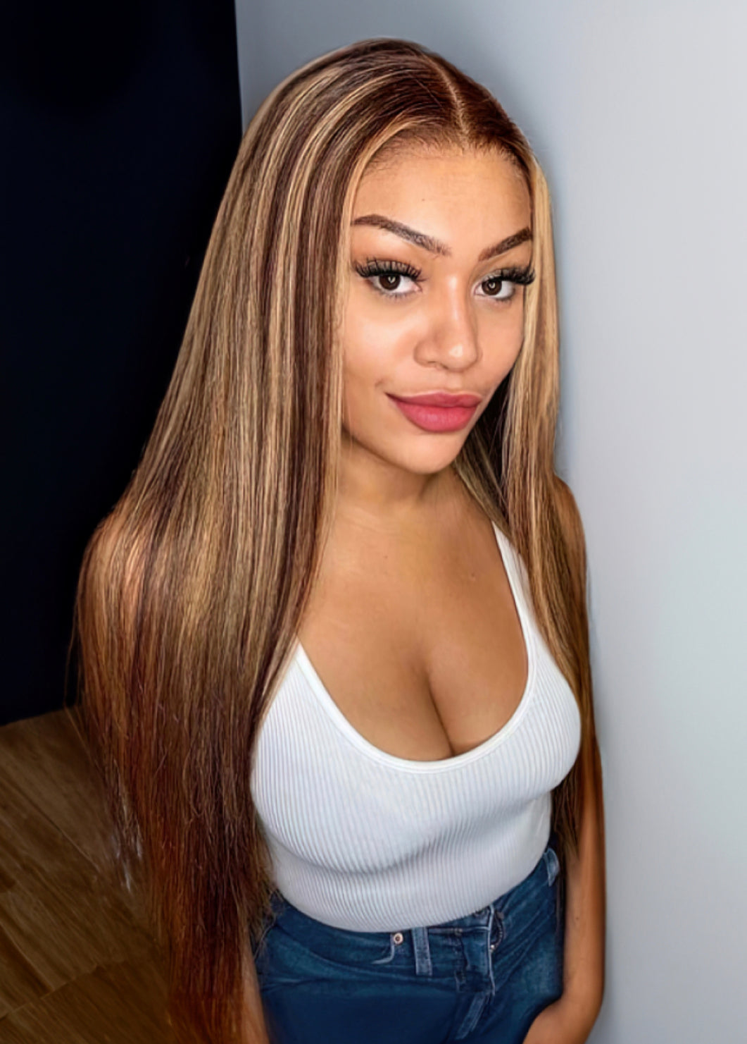 Lushlanes 4x4 lace closure straight hair brown balayage color