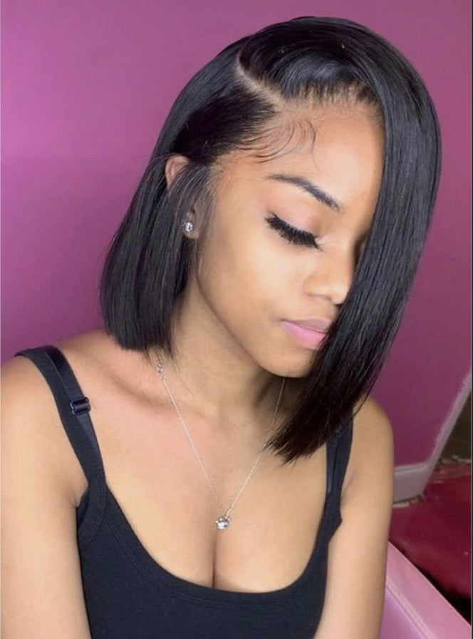 LUSHLANES HD Lace frontal wig 13x4 Bob Glueless Wig Pre-Plucked 150%
