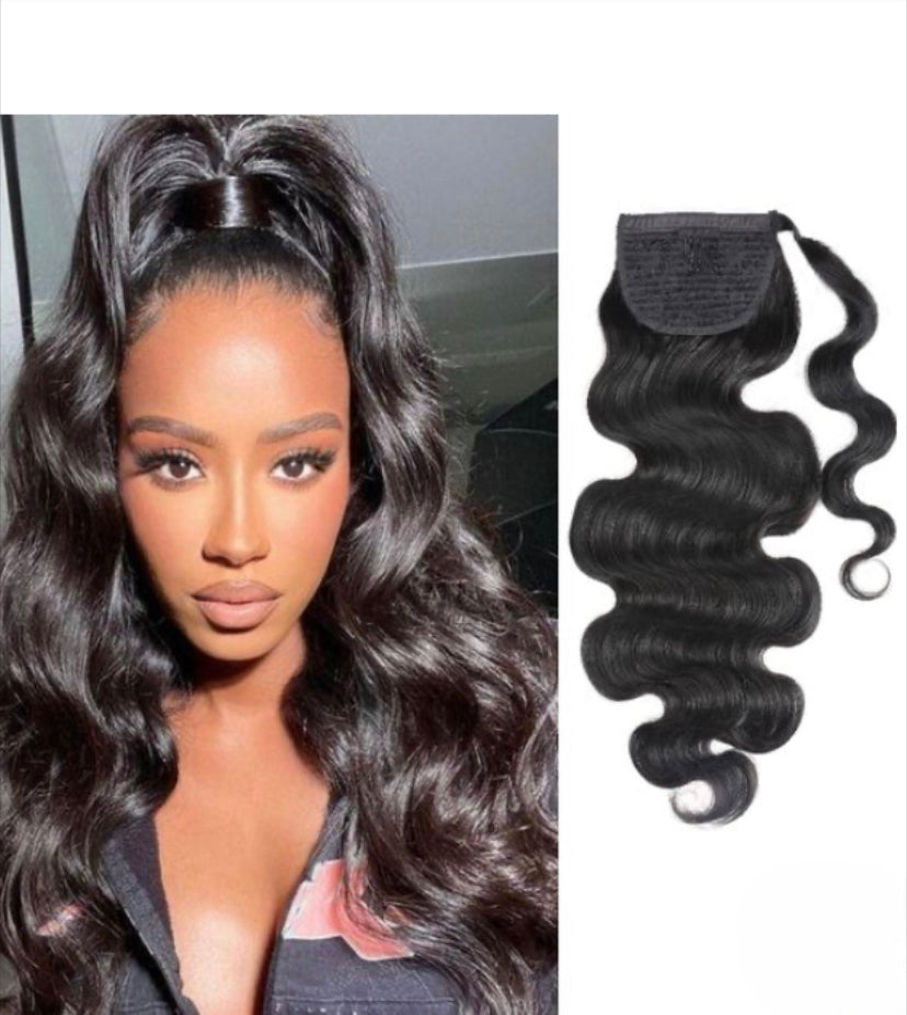 Lushlanes Human Hair Ponytail Extension Body Wave