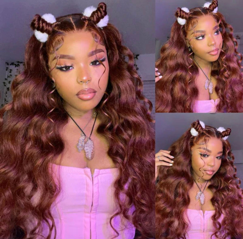 Lushlanes Reddish Brown 13×4 Lace Front Body Wave Transparent
Lace Wigs Perfect Color For Women 150% Density