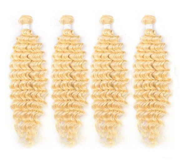 Lushlanes 613 Blonde
Deep Wave 4 Bundles avec fermeture 4×4 avec dentelle transparente pour femmes noires