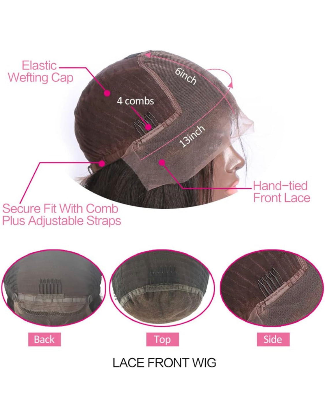 Lushlanes Afro Curly Brazilian Virgin Human Hair Wigs with Kinky Edges 4C 13x6 Glueless Baby Hair Curly Wig for Black Women