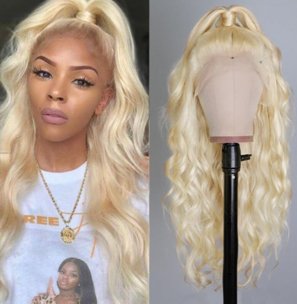 Lushlanes Hair Volume 613 Blonde vague de corps perruque de cheveux humains dentelle avant densité 150%