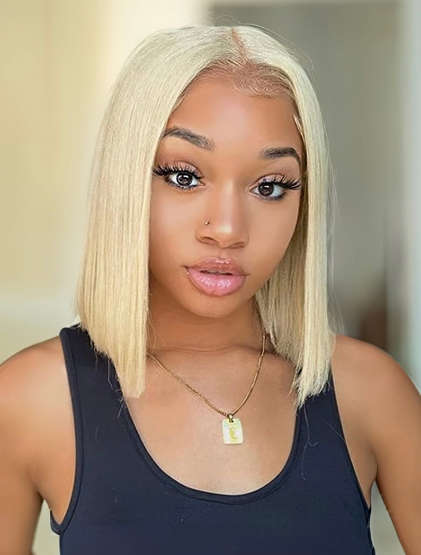 Lushlanes 613 Blonde Short Lavered 13×4 Lace Front Human Hair
Bob Wig