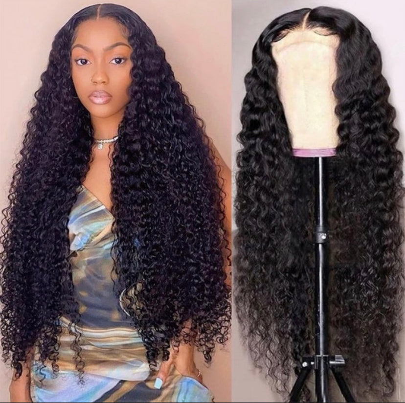 Lushlanes Glueless HD Glueless Lace Closure Wig 4x4 Deep WaveHuman Hair 180%