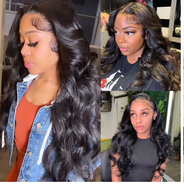 Lushlanes Brazilian Body Wave 3 Bundles With 13x4 Lace Frontal Human Hair