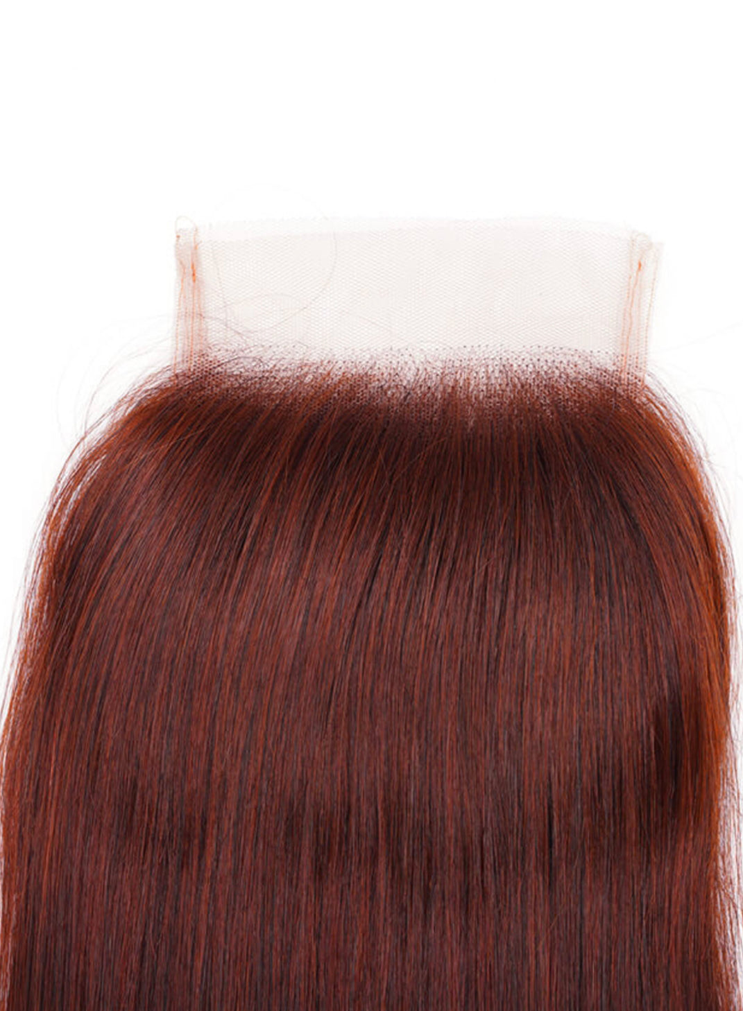 Lushlanes Reddish Brown Remy Hair 4x4 Silky Straight Free Part Closure