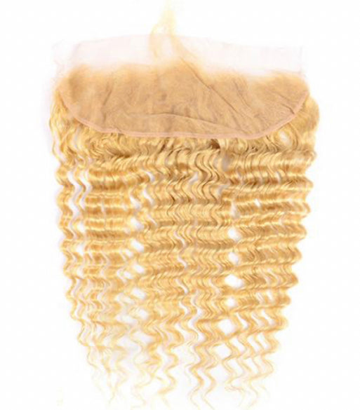 Lushlanes 613 Blonde deep Wave 3 Bundles with 13x4 frontal transparent lace
