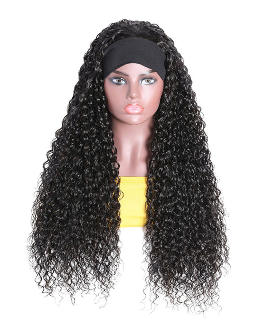Lushlanes Hair Headband Scarf Hair Wig Curly Virgin Human Hair
Glueless Wigs No plucking wig for women Virgin Hair Non Lace
Front Wig