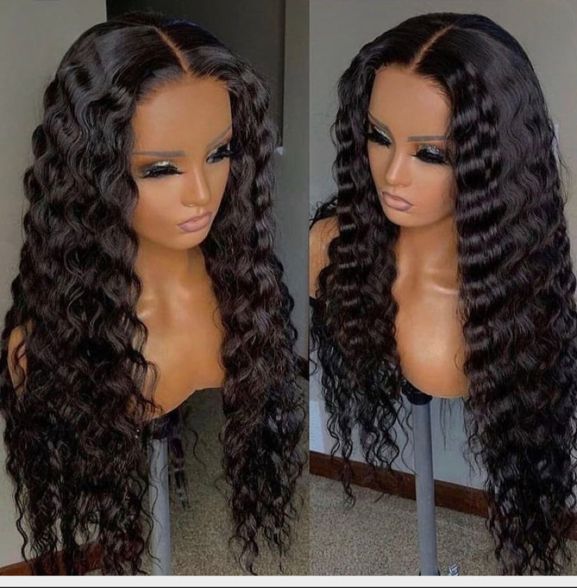 Lushlanes Glueless HD Glueless Lace Closure Wig 4x4 Deep WaveHuman Hair 180%