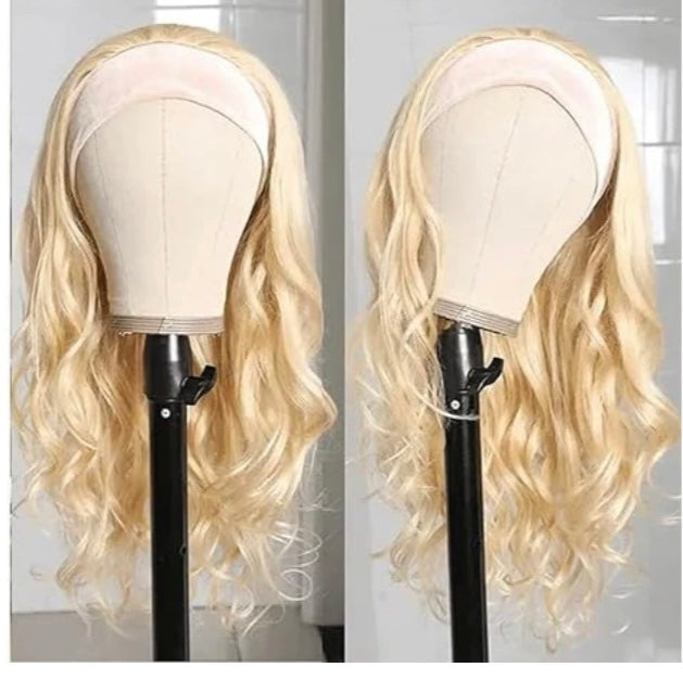 Lushlanes #613 Headband Body Wave Full Machine Made None Lace Wig Human Hair