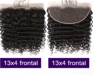 Lushlanes Deep Wave 100% Human Hair 4 Bundles With Frontal Brazilian Hair Weave 13x4 Transparent Lace
