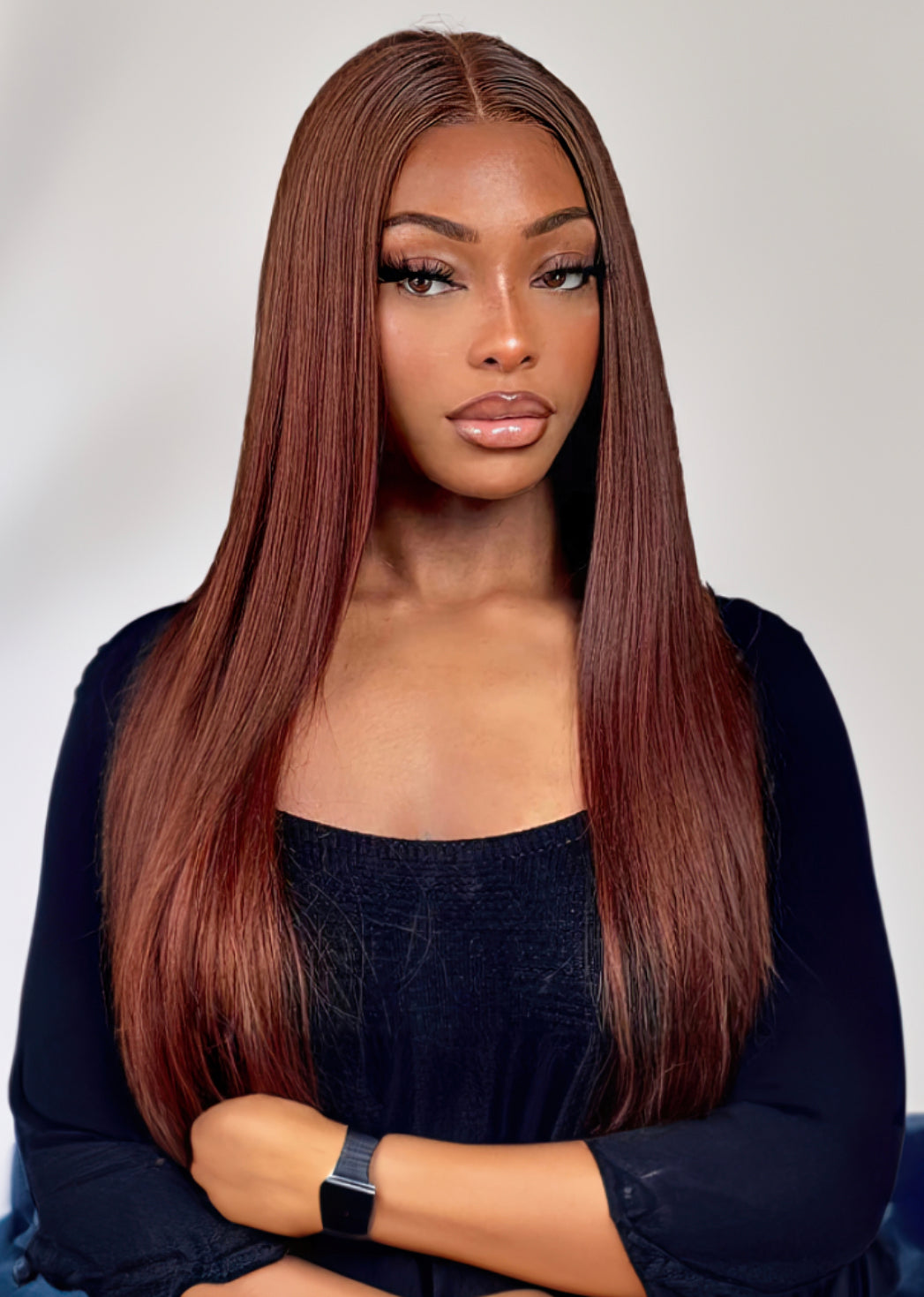Lushlanes Reddish Brown Remy Hair 4x4 Silky Straight Free Part Closure