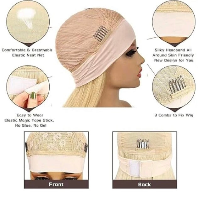 Lushlanes #613 Headband Body Wave Full Machine Made None Lace Wig Human Hair