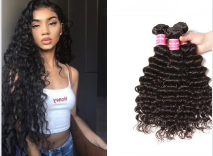 LUSHLanes 3 Bundles Human Virgin Hair Deep Wave Hair