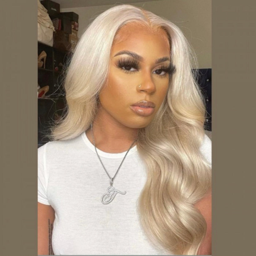 Lushlanes Hair Volume 613 Blonde Body Wave Cheveux Humains Dentelle
Perruque frontale 180% densité