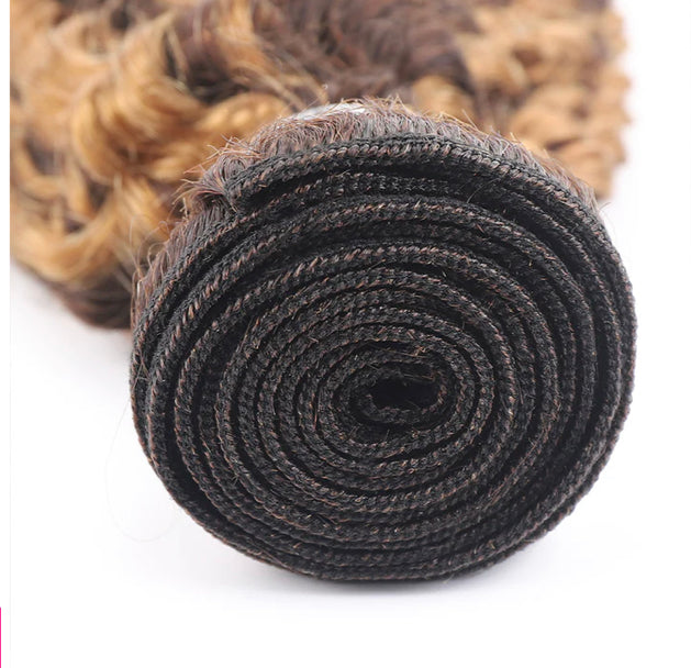 Lushlanes P4/27 Highlight Kinky Curly 3 Bundles
With 4X4 Lace Closure