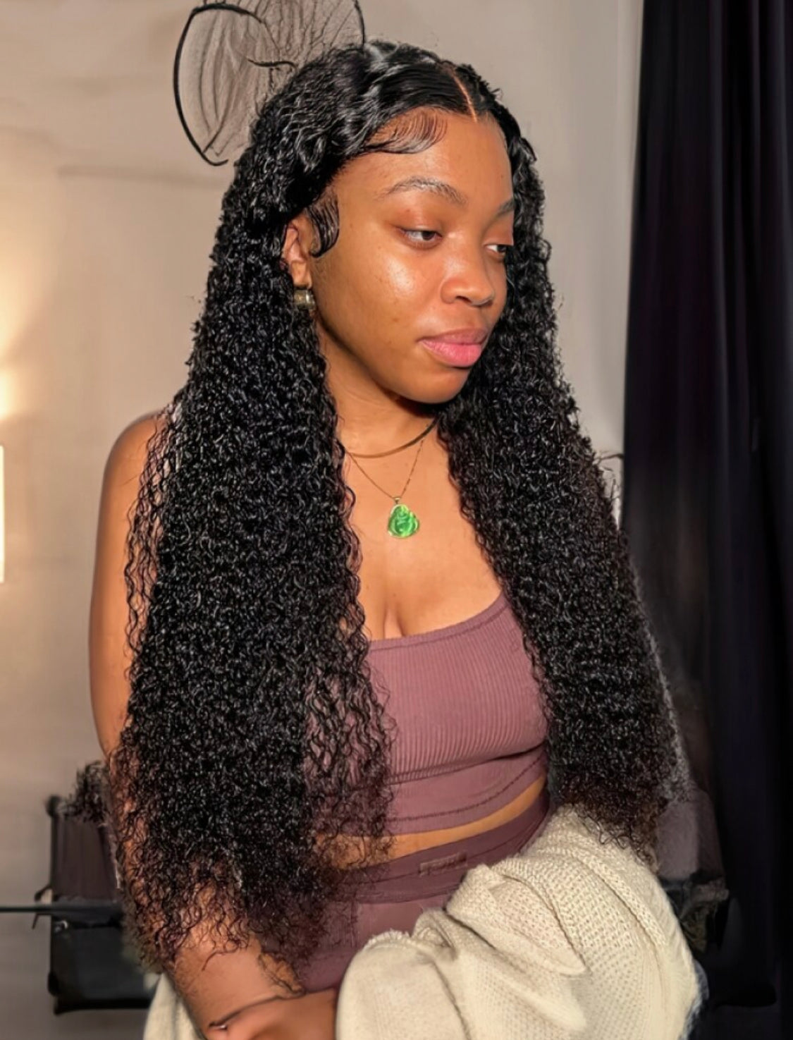Lushlanes U Part Curly Wig for Beginners 150% Density