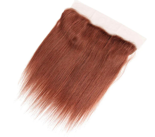 Lushlanes color #33 straight hair 3 Bundles With 13×4 Lace Frontal Pre Colored