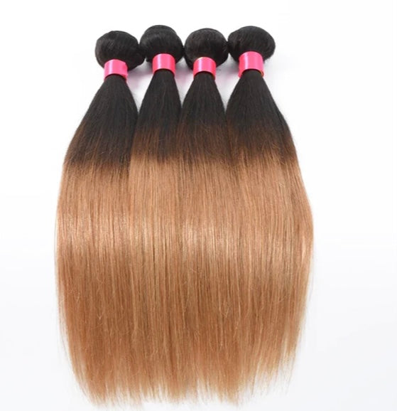 Lushlanes 1B/4/27 Straight Human Hair4 Bundles With 13*4 LaceFrontal
Peruvian Hair