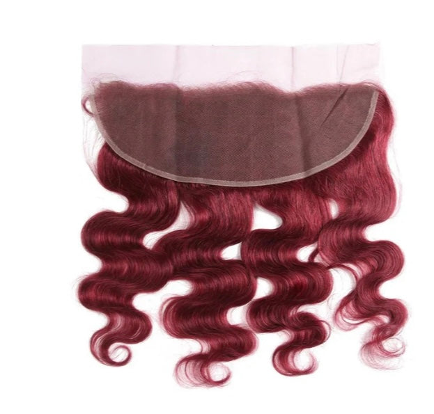 Lushlanes Red Bundles Burg Body Wave 4 Bundles With 13x4 Lace Frontal Pre Colored