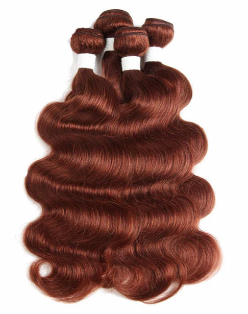 Lushlanes color #33 body wave 3 Bundles With 13×4 Lace Frontal Pre Colored