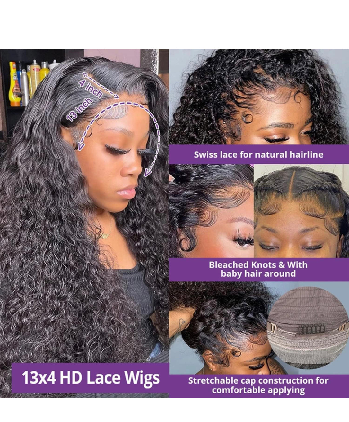 Lushlanes crépus bouclés dentelle avant perruque 13x4 HD dentelle transparente perruques Afro crépus bouclés cheveux humains perruques pré plumés noeuds blanchis avec des cheveux de bébé naissance des cheveux naturelle