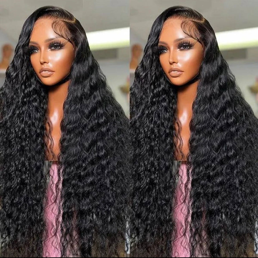 Lushlanes lace frontal wigs 180% human hair water wave wig human hair 360 lace wig