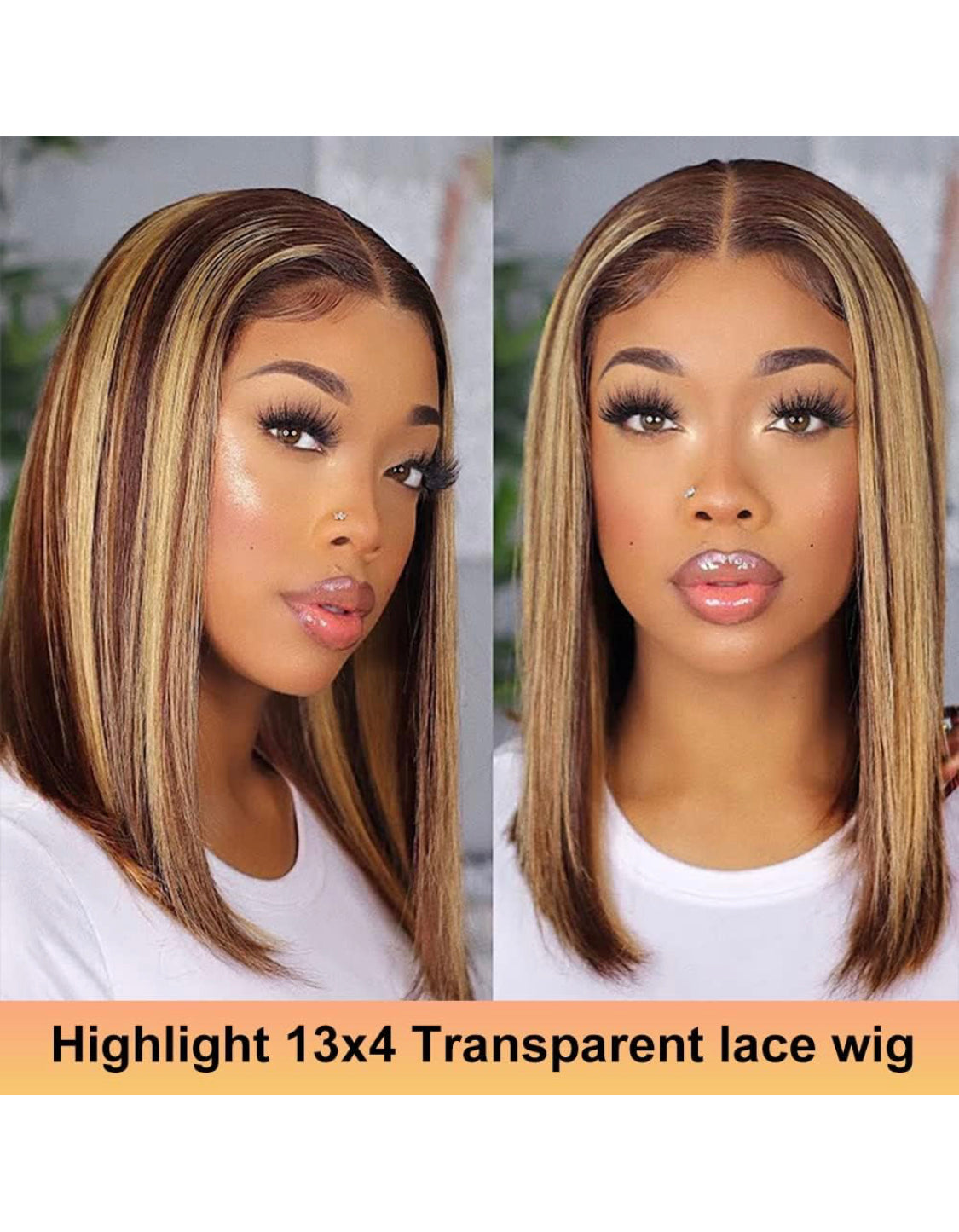 Lushlanes Bob perruque de cheveux humains mettre en évidence Bob dentelle avant perruques de cheveux humains Ombre Bob perruques pour les femmes 13x4 frontale Bob perruques de cheveux humains 180%