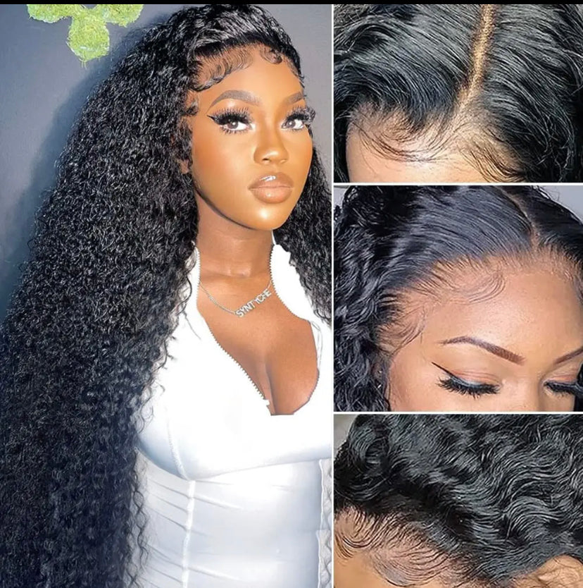 Lushlanes 13X4 Kinky Curly Lace Frontal Wig Human Hair Wigs 150%