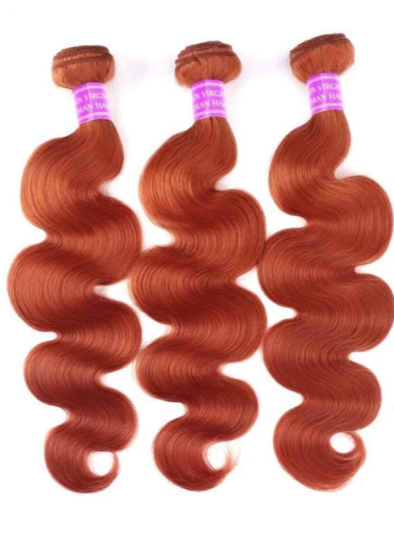 Lushlanes 350 Ginger Orange Body Wave 3
Bundles With 4×4 Lace Closure 100% Remy Hair Extension