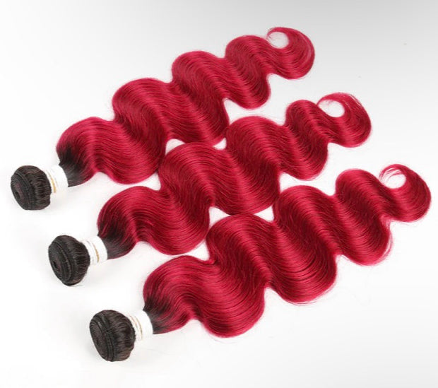 Lushlanes Ombre 1B/ BURG Body Wave 3
Bundles With Closure 4×4 pre Colored 100% virgin human hair