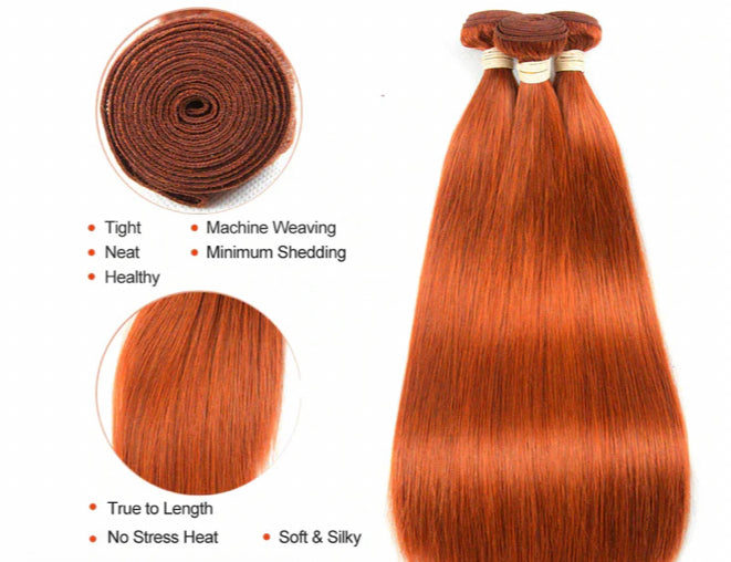 Lushlanes Ginger 350 Straight 4 Bundles With 13*4 Lace Frontal Peruvian Hair